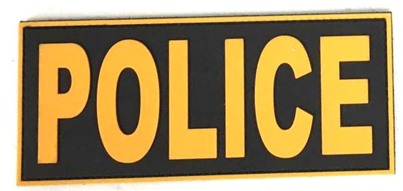 PVC Patch w/ Velcro, OD Green w/ Black Lettering, POLICE, 4