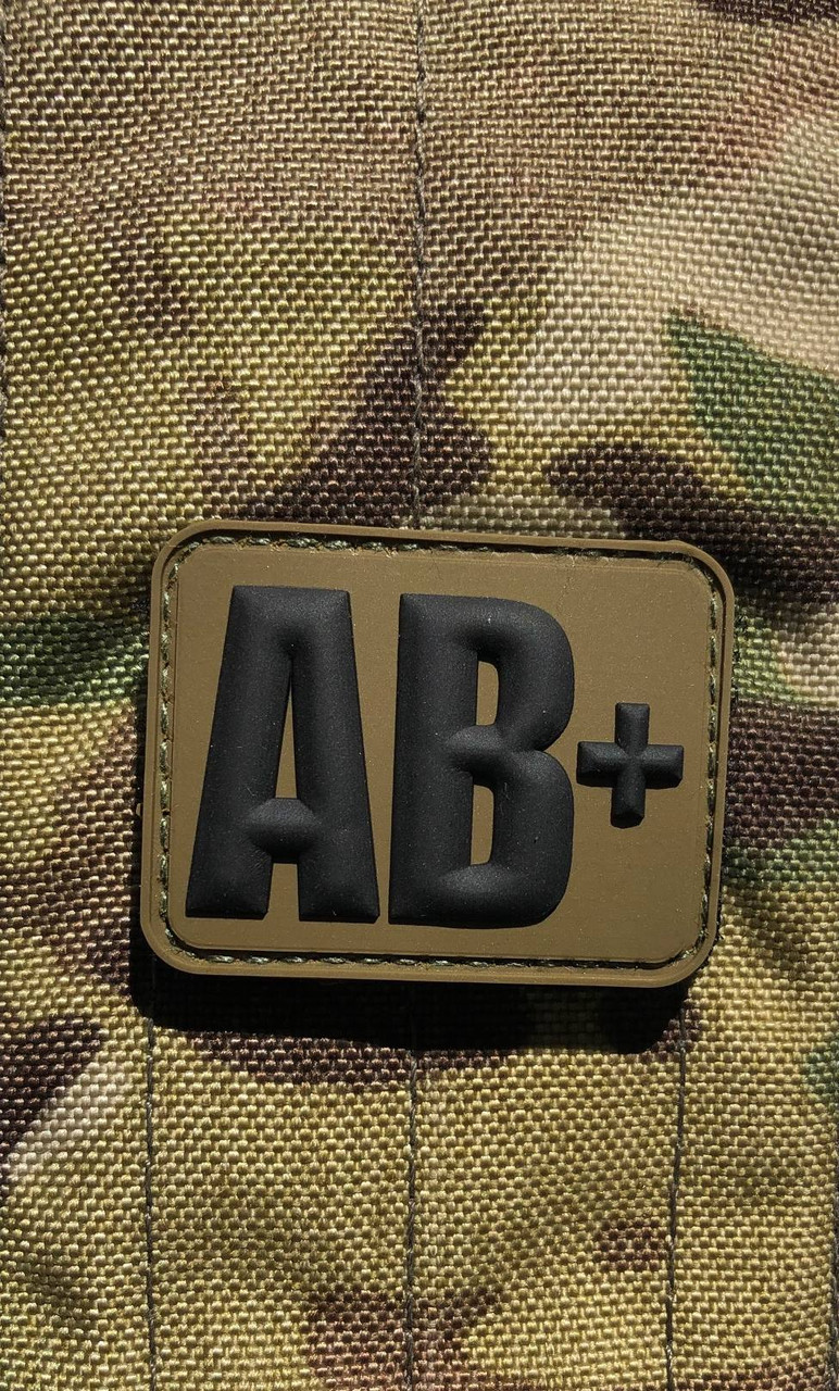 AB+ Blood Type Patch with Hook Fastener