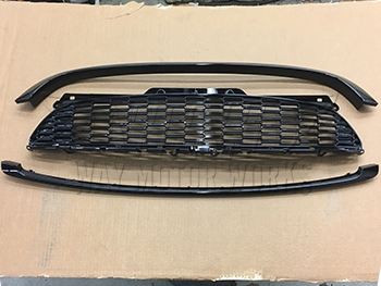 USDGIW Voor Mini R55 R56 R57 R58 R59 Voor Cooper S & JCW 3 Stks/set Glanzend Zwart Voorbumper Hood Grille Surround Cover Trim