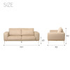 AZUMAYA Rfubard 3-seater Sofa