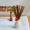 SHESAY Round Mino Vase with Camellia Hairpin and Rush Grass Ornaments 