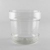 SHESAY Crown Glass Flower Pot with Plate, Tapered