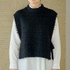 SHESAY Tweed-like Ribbon Yarn Knit Vest