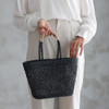 SHESAY Abaca bag with Two-tone Handles