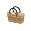 SHESAY Openwork Seagrass Round Handle Bag