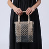 SHESAY Abaca Two-tone Checkered Bag
