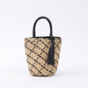 SHESAY Checkered Woven Seagrass Cylinder Bag