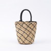SHESAY Checkered Woven Seagrass Cylinder Bag