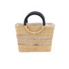 SHESAY Openwork Seagrass Round Handle Bag Rectangle