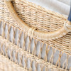 SHESAY Openwork Seagrass Round Handle Bag Rectangle