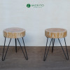 MORITO Cedar stump and iron stool (three legs)