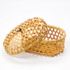 YOUBI Oval White bamboo cooking basket with lid