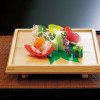 YOUBI Hinoki square appetizer plate (with glass)