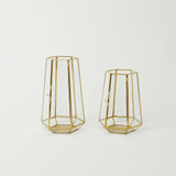 SHESAY Brass Frame Glass Case Hexagon