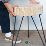 MORITO Cypress stump and iron stool (three legs)