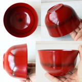 WAKACHO Wooden Hatan Soup Bowl Red