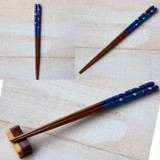 WAKACHO Wooden Chopsticks Round Rabbit Blue 