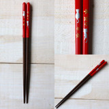 WAKACHO Wooden Chopsticks Cat Red