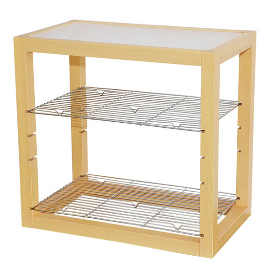 YOUBI Wooden display rack with perforated plate Clear