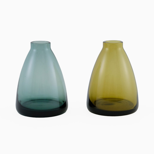 SHESAY Flare Rounded Small Glass Flower Vase