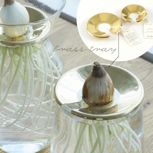 SHESAY Brass Round Plant Tray