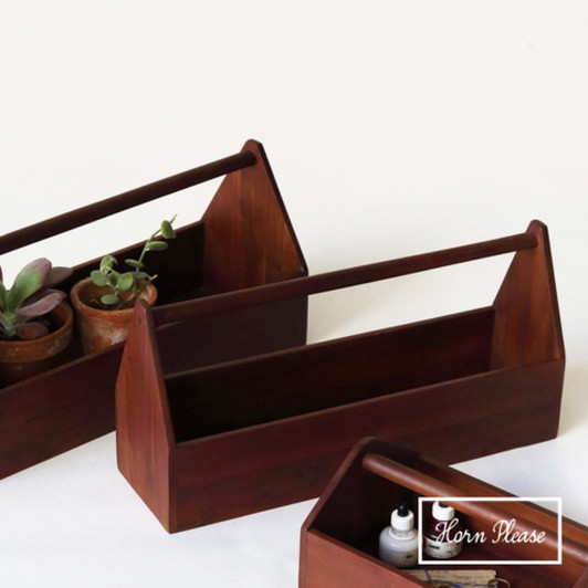 SHESAY Wood Plant Handle Box