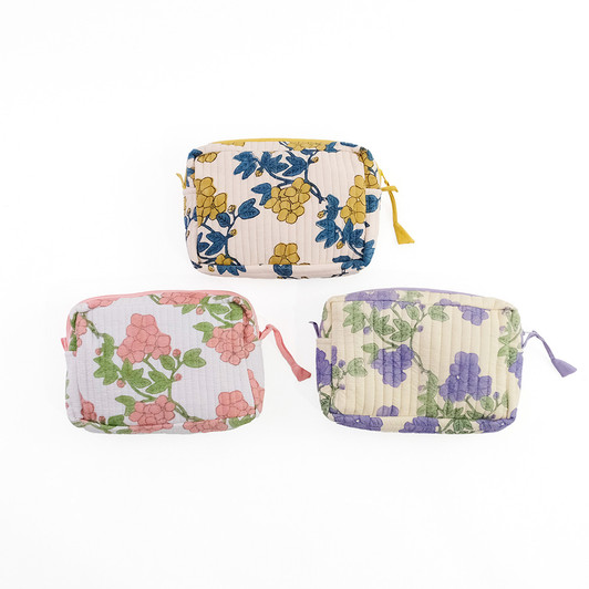 SHESAY Quilted Pouch Flower