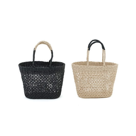 SHESAY Abaca bag with Two-tone Handles