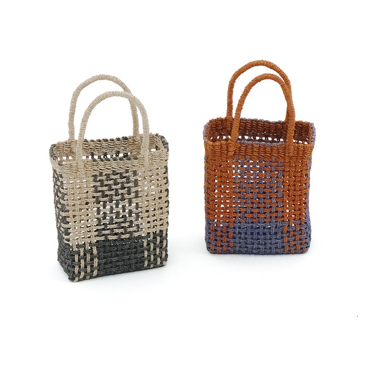 SHESAY Abaca Two-tone Checkered Bag