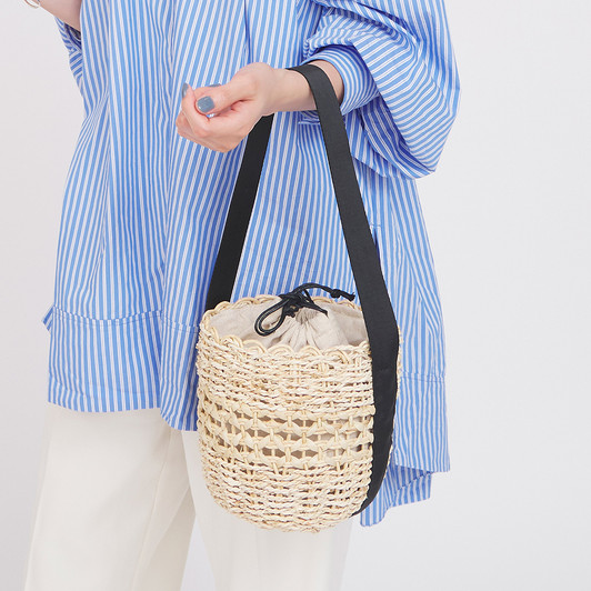 SHESAY Round Maize Openwork Bag
