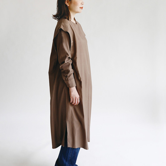 SHESAY Viyella Dress with Pleated Shoulders