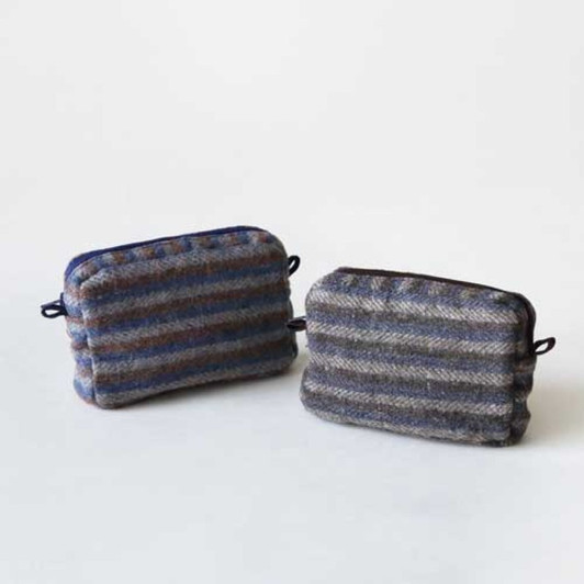 SHESAY RECYCLE WOOL Herringbone Border Pouch