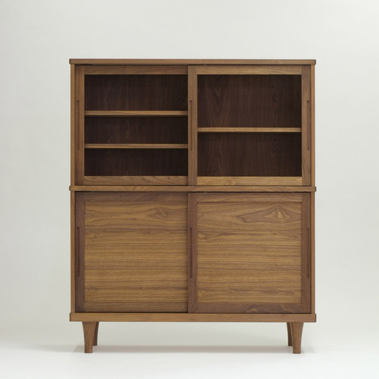 Fennel Glass Cabinet-Walnut