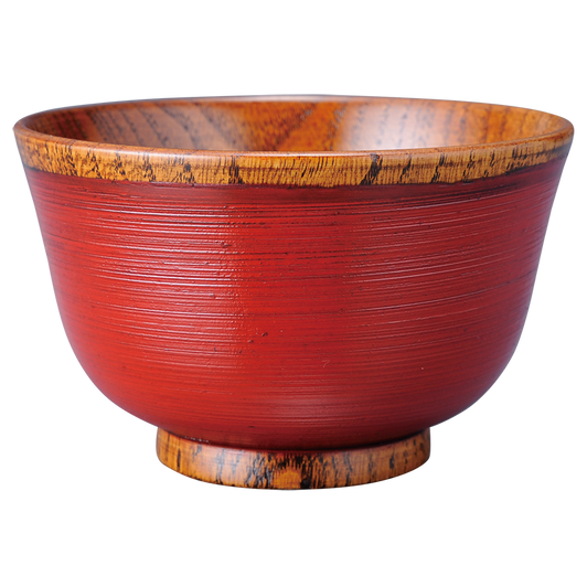 WAKACHO Wooden Large Rice Bowl Red