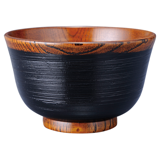 WAKACHO Wooden Large Rice Bowl Black