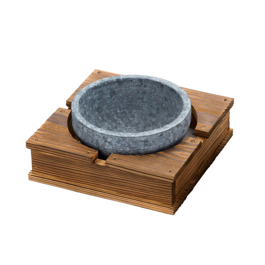YOUBI Wooden stand for roasted cedar/stone-fired