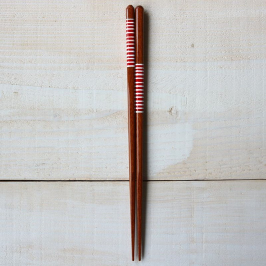 WAKACHO Wooden Chopsticks Shima White/Red