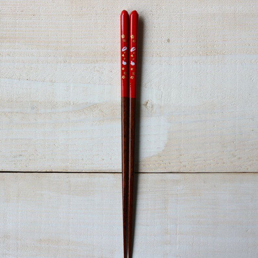 WAKACHO Wooden Chopsticks Rabbit Red