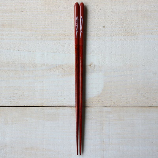 WAKACHO Wooden Chopsticks Fish Red