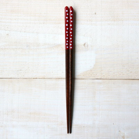 WAKACHO Wooden Chopsticks Polka Dots Red