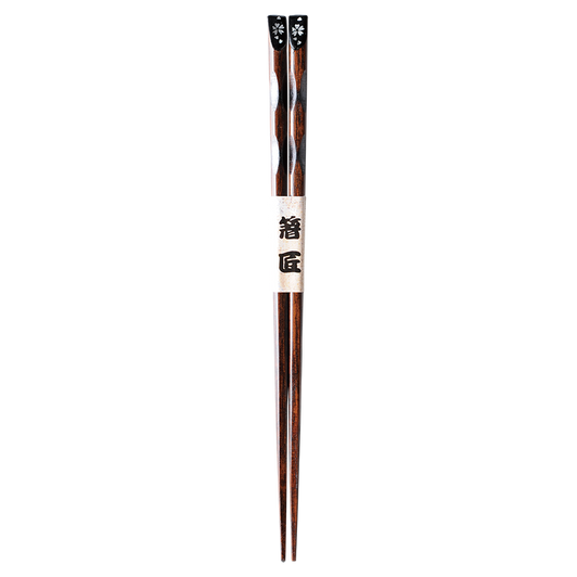 WAKACHO Wooden Chopsticks Ten-shaved Cherry Blossom Black