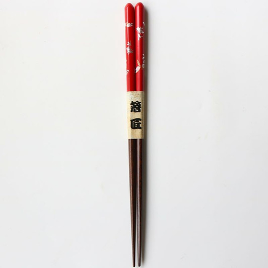 WAKACHO Wooden Chopsticks Rakutonbo Red