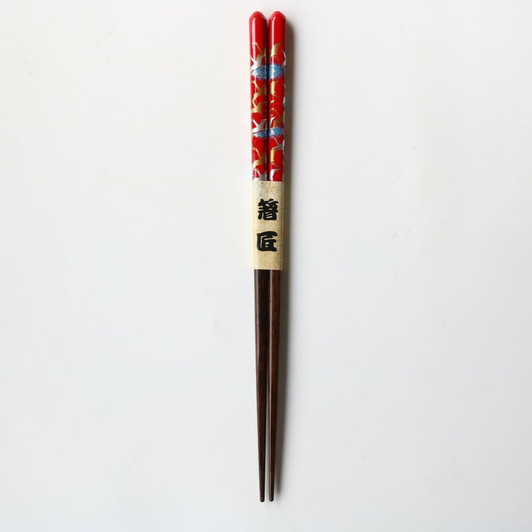 WAKACHO Wooden Chopsticks Flying Crane Red