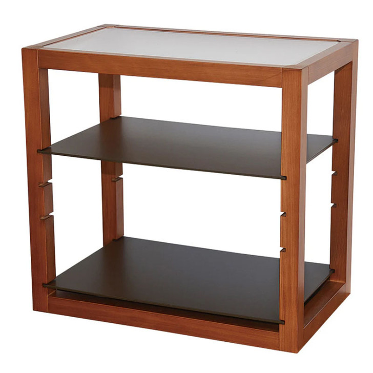 YOUBI Wooden display rack with plate brown