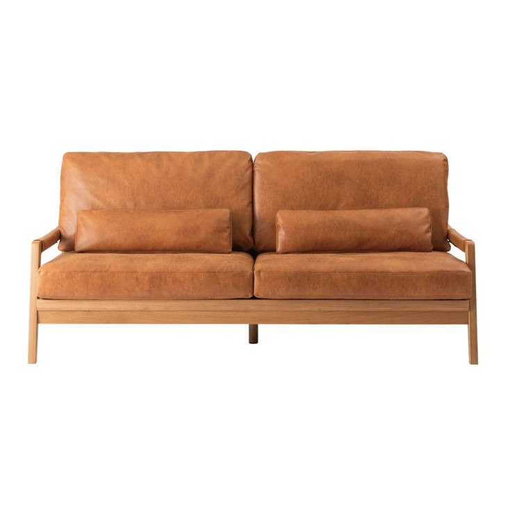 AZUMAYA Fennel Cross Leather Sofa