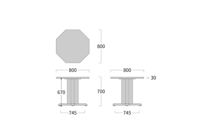 SHIRAKAWA NEO Octagonal Table