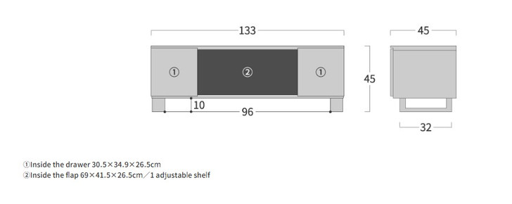 SHIRAKAWA Plain TV Stand with Legs 