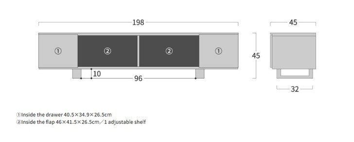 SHIRAKAWA Plain TV Stand with Legs 