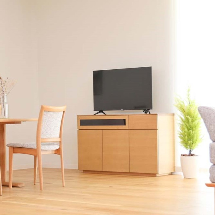 SHIRAKAWA Plain High TV Stand with Door