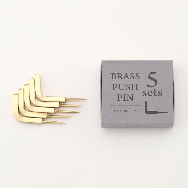SHESAY BRASS Push Pins with L-Hook